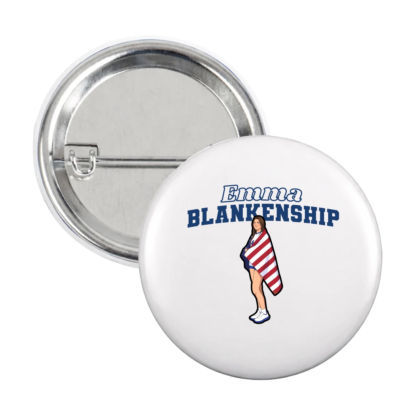 Game Day Button — Name Arch in White