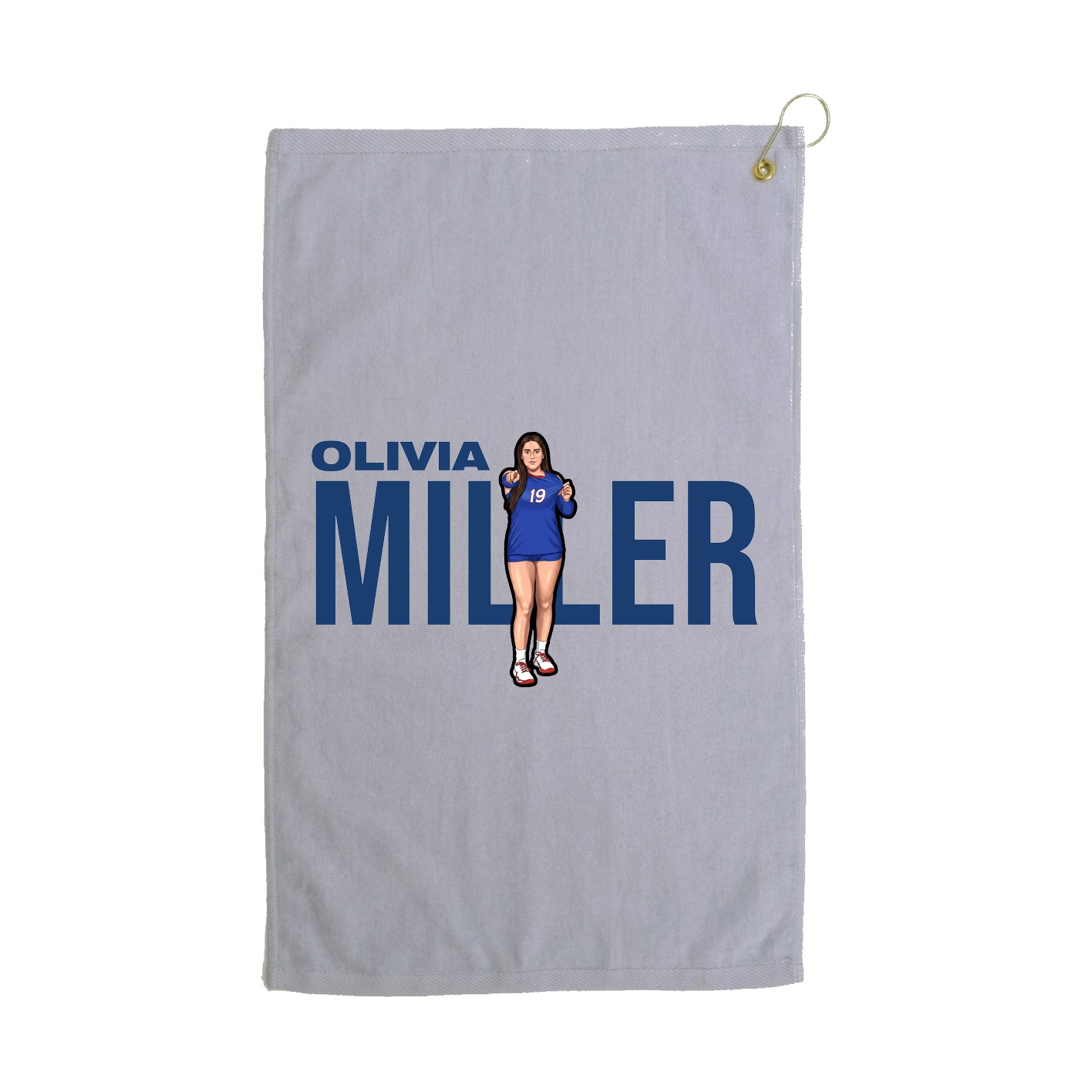Golf Towel — Player Name in Grey