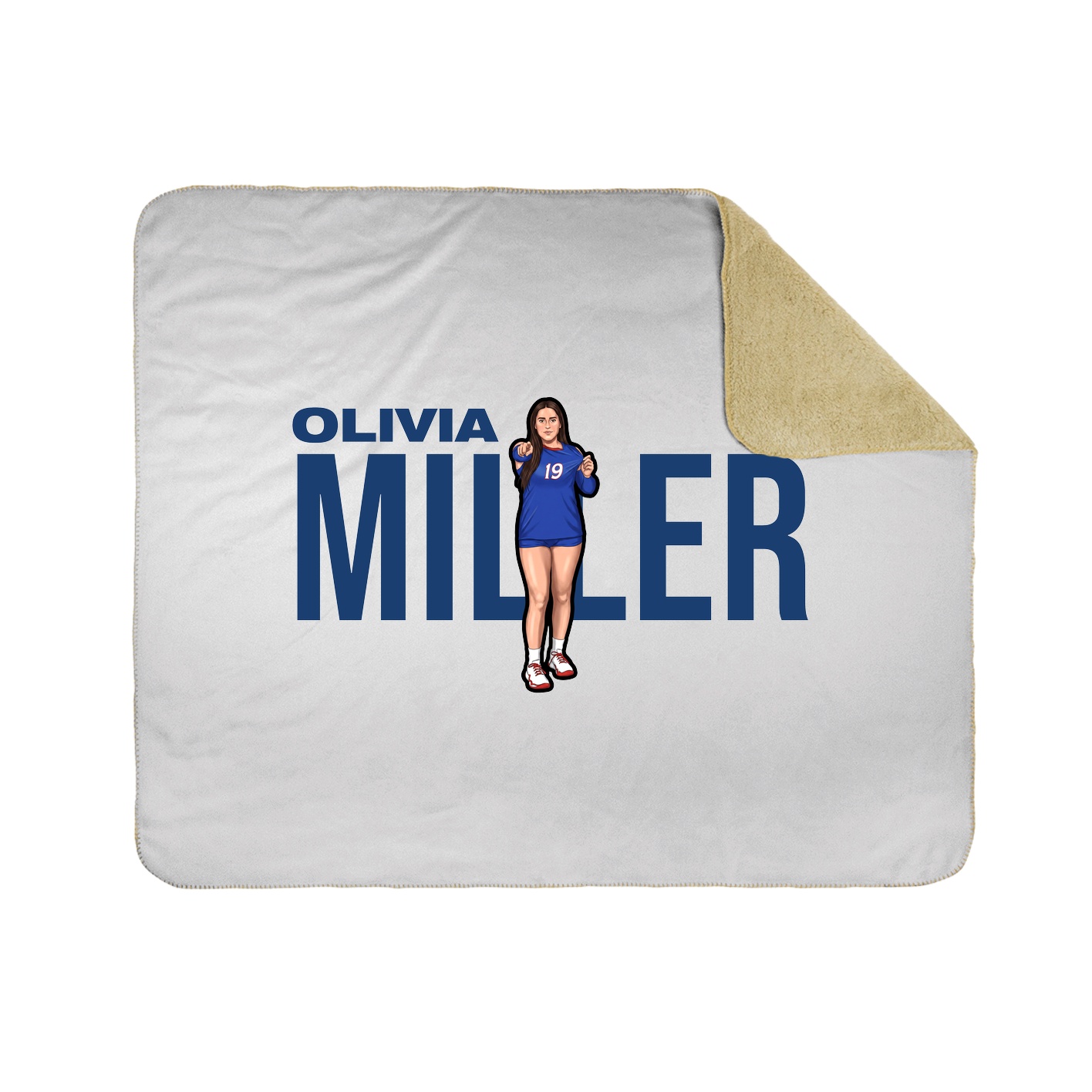 Throw Blanket — Player Name in White