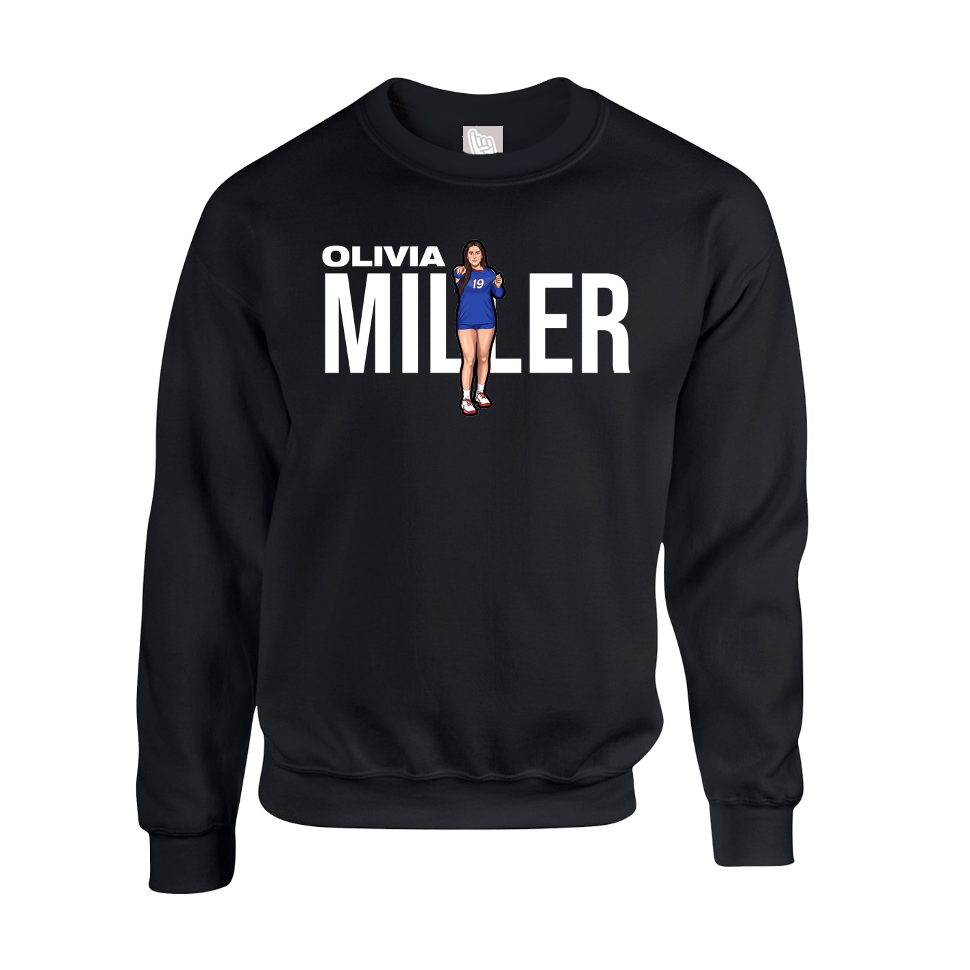 Fleece Crew — Player Name in Black