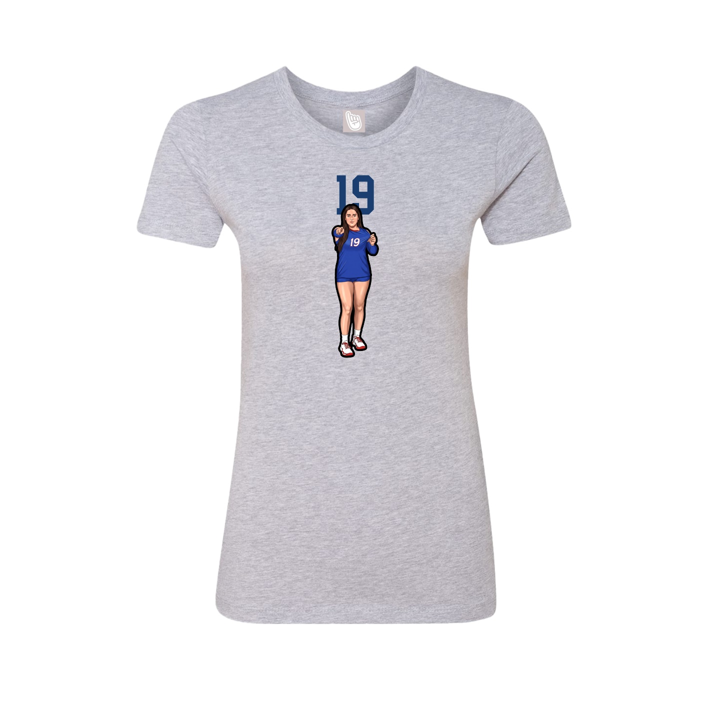 Fitted Women's Tee — Number Top in Grey