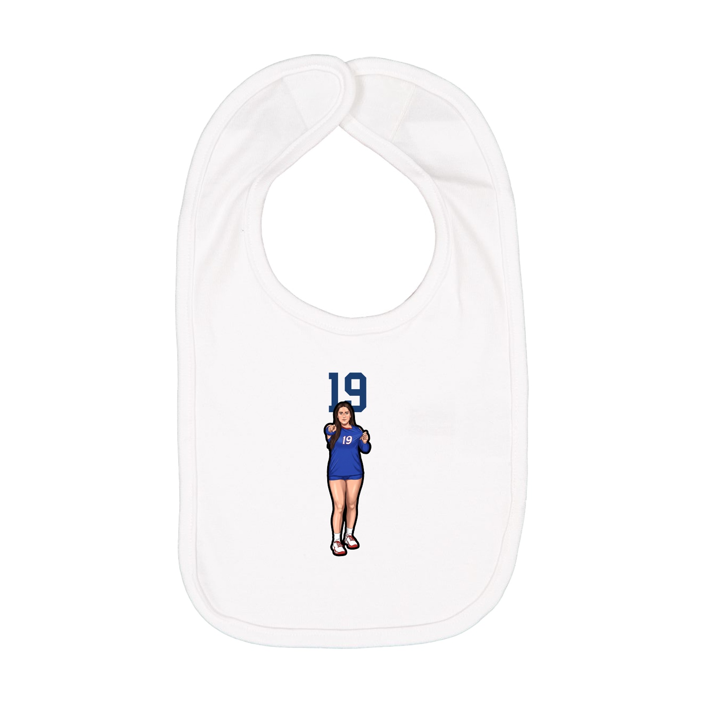 Infant Bib — Number Top in White