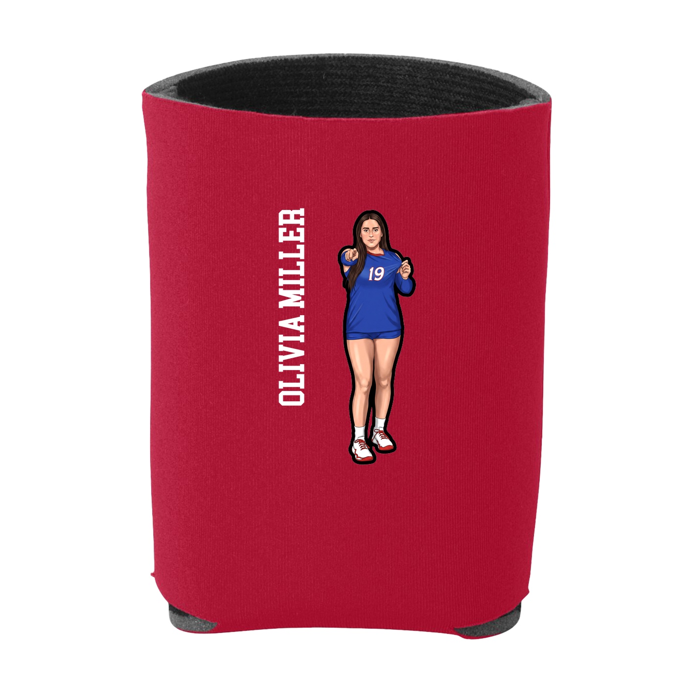 Can Holder — Name Vertical in Red