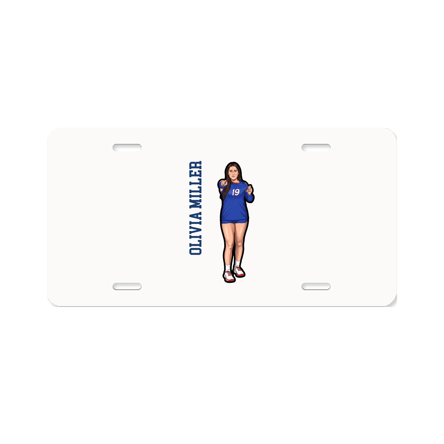 License Plate — Name Vertical in Classic