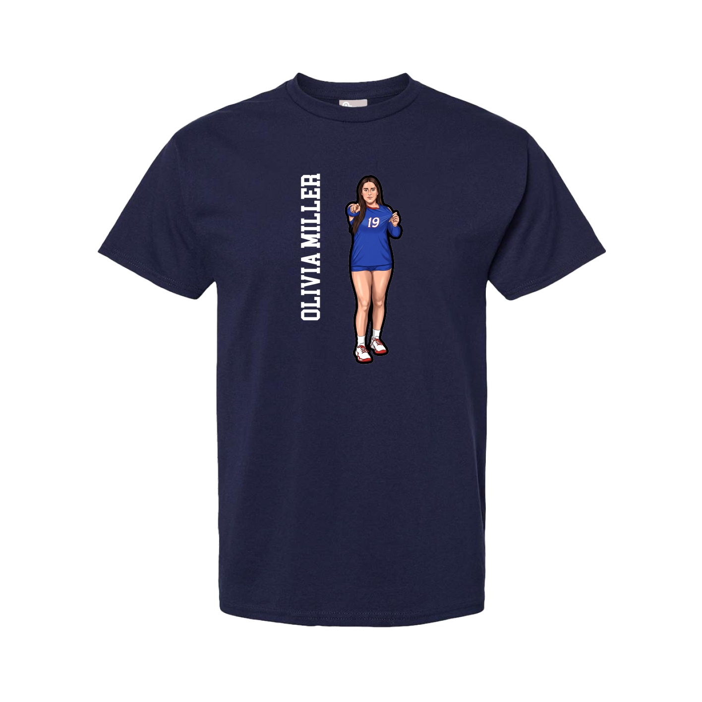 Tee — Name Vertical in Navy