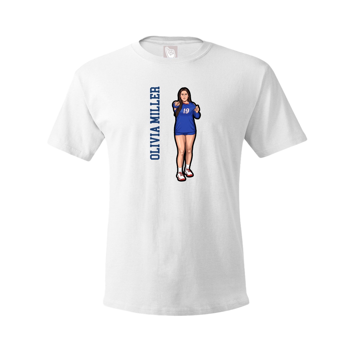 Youth Tee — Name Vertical in White