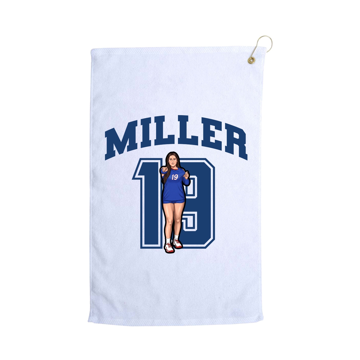 Golf Towel — Number in White
