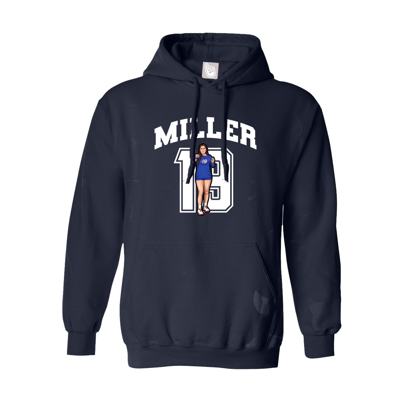 Youth Hoodie — Number in Navy