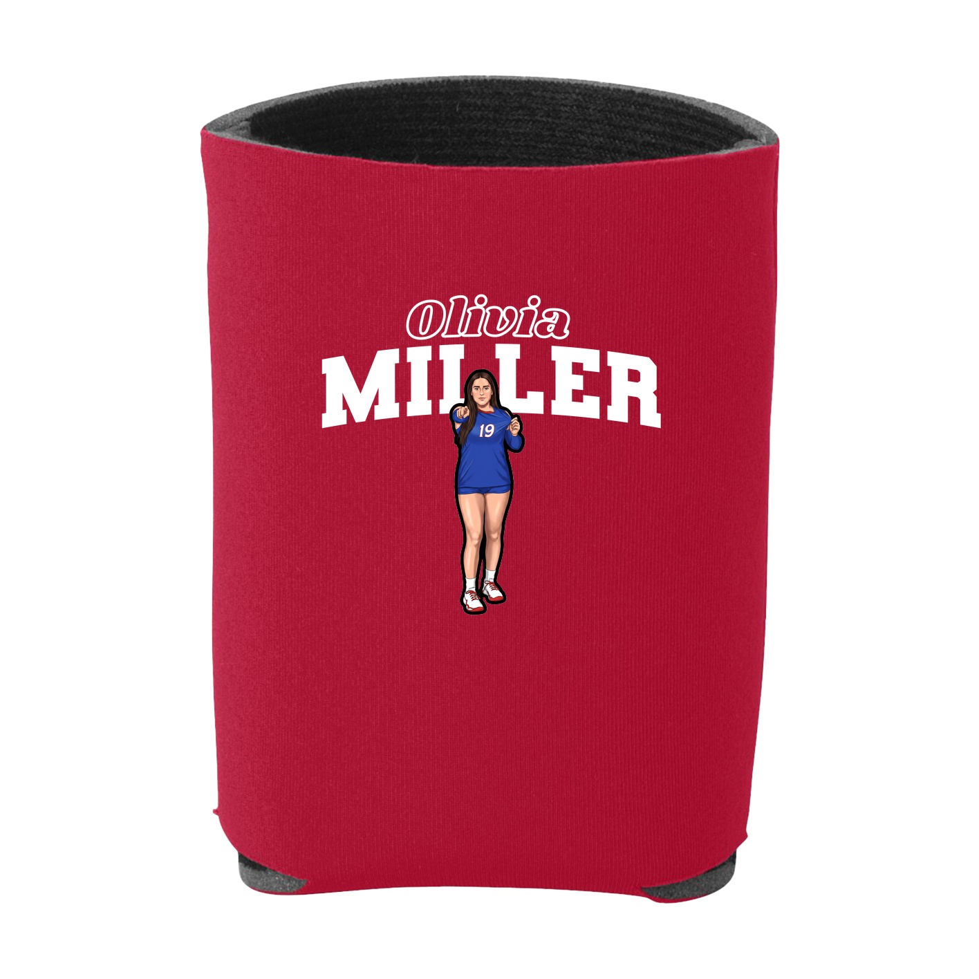 Can Holder — Name Arch in Red