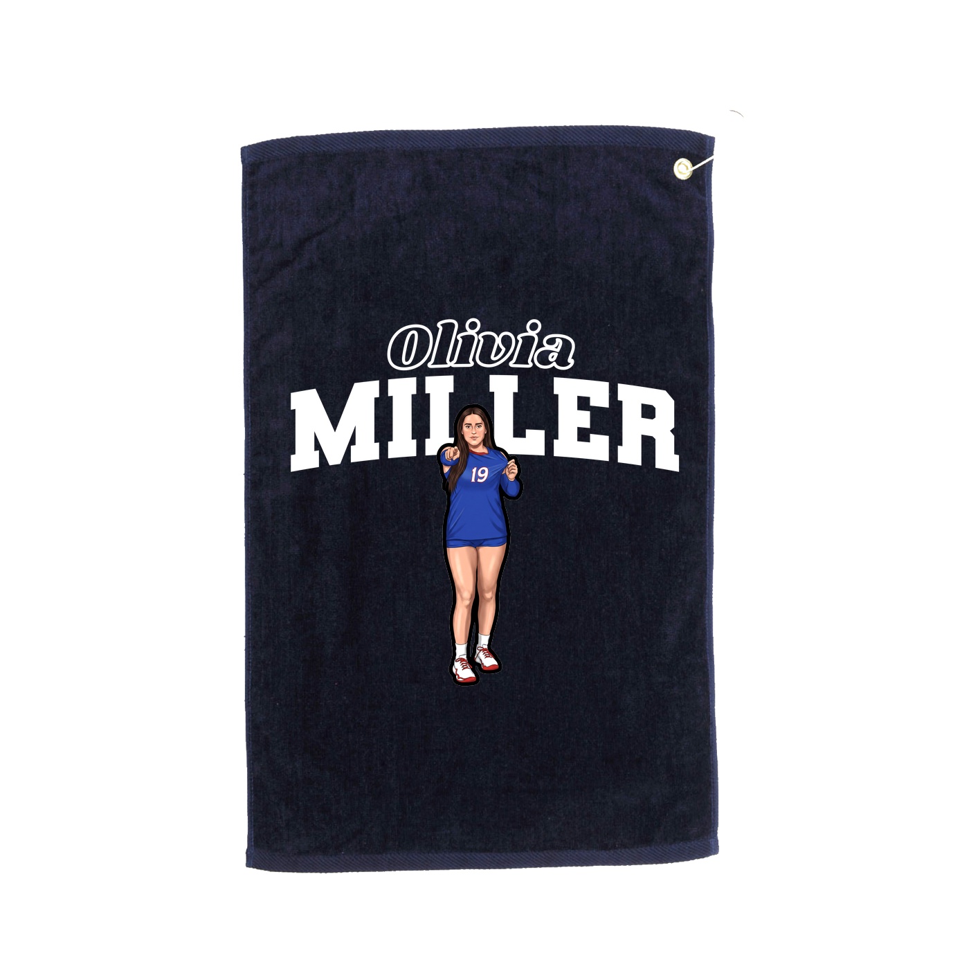 Golf Towel — Name Arch in Navy