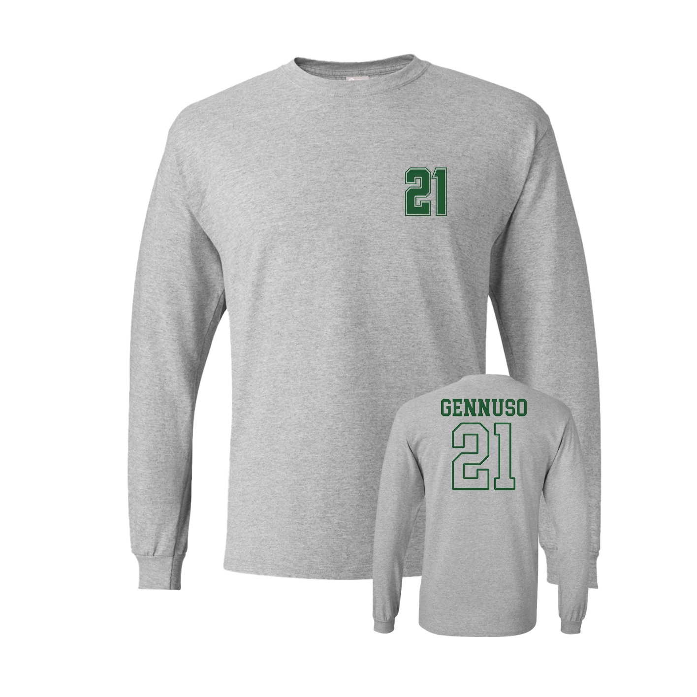 Long Sleeve Tee — Chest Back in Grey