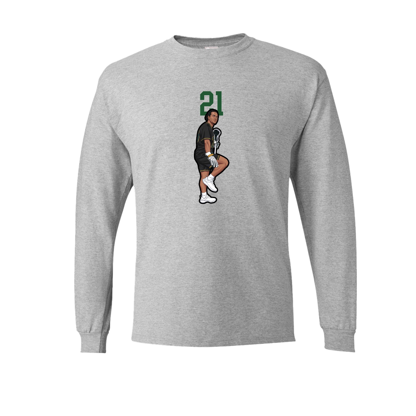 Long Sleeve Tee — Number Top in Grey