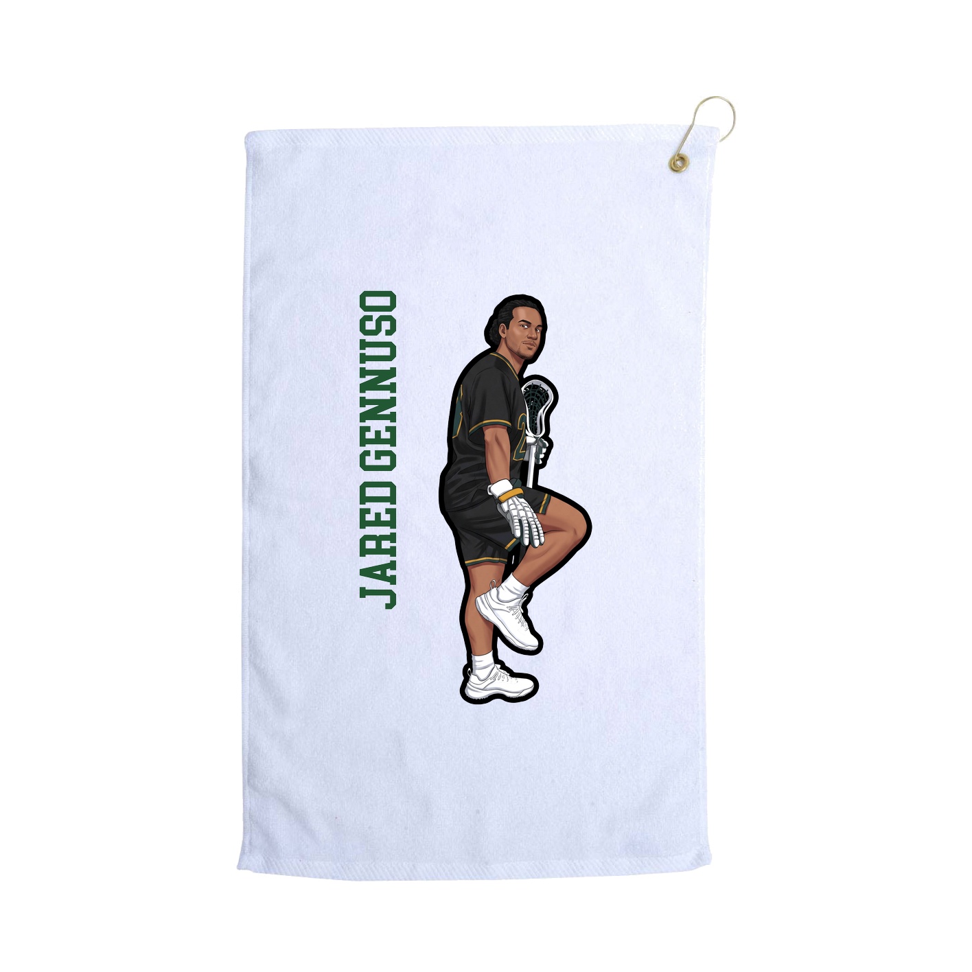 Golf Towel — Name Vertical in White