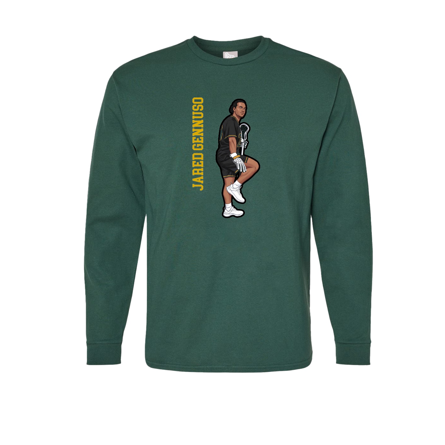 Long Sleeve Tee — Name Vertical in Green