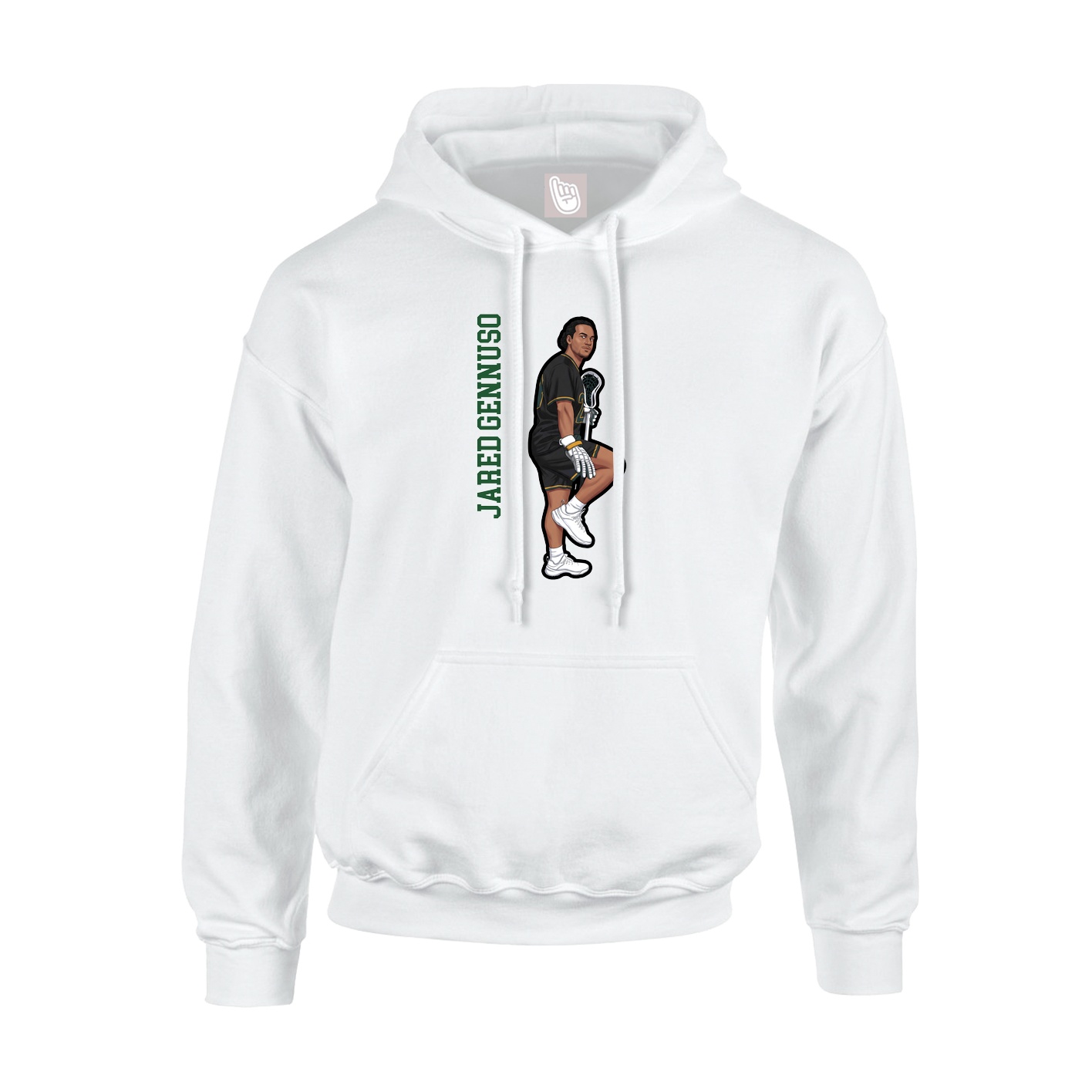 Youth Hoodie — Name Vertical in White