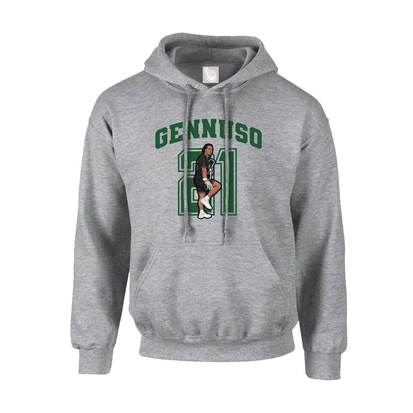 Hoodie — Number in Grey