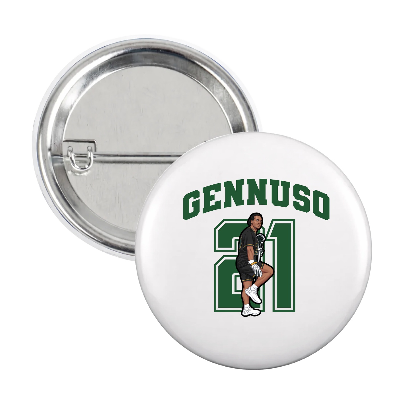 Game Day Button — Number in White
