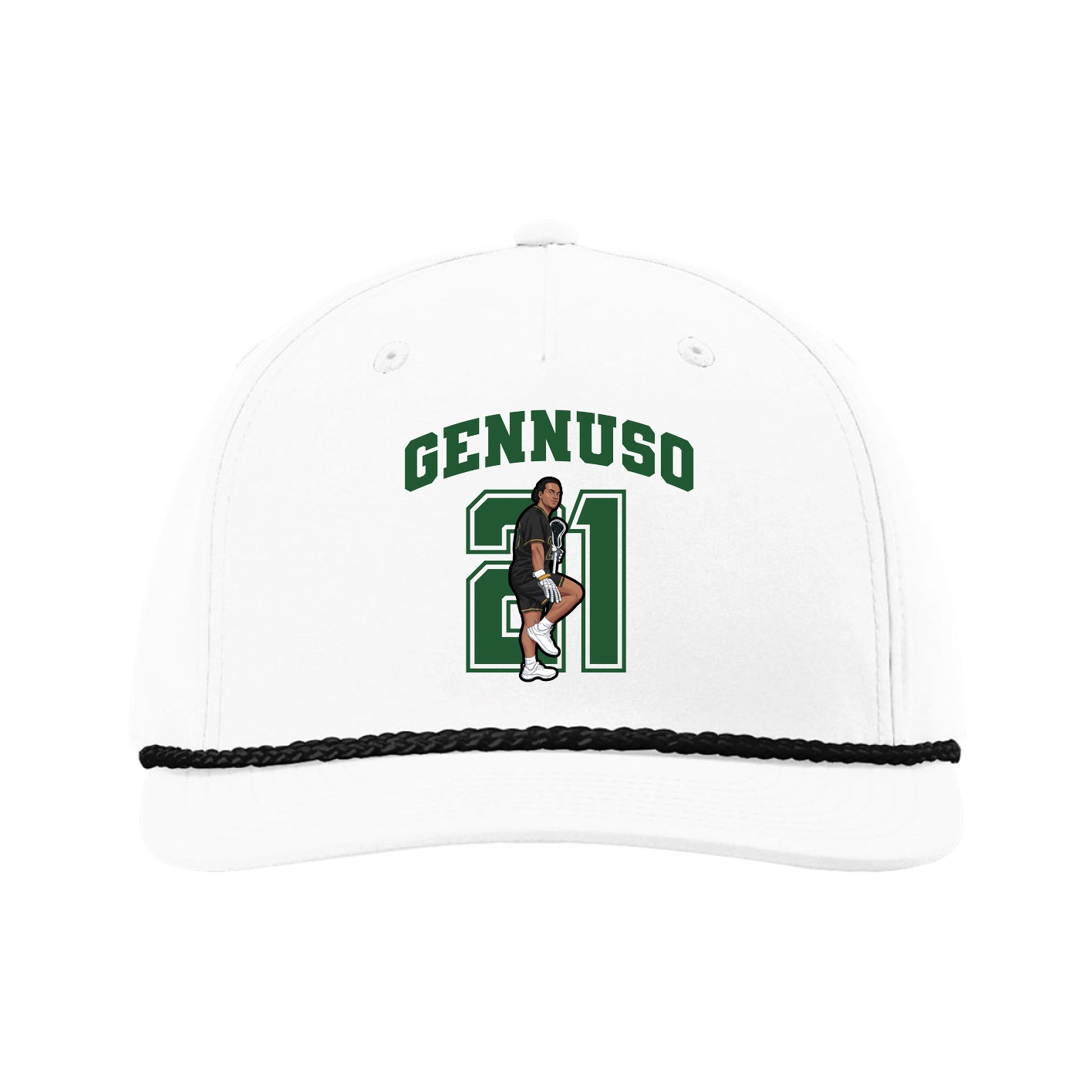 Five-Panel Classic Rope Cap — Number in White