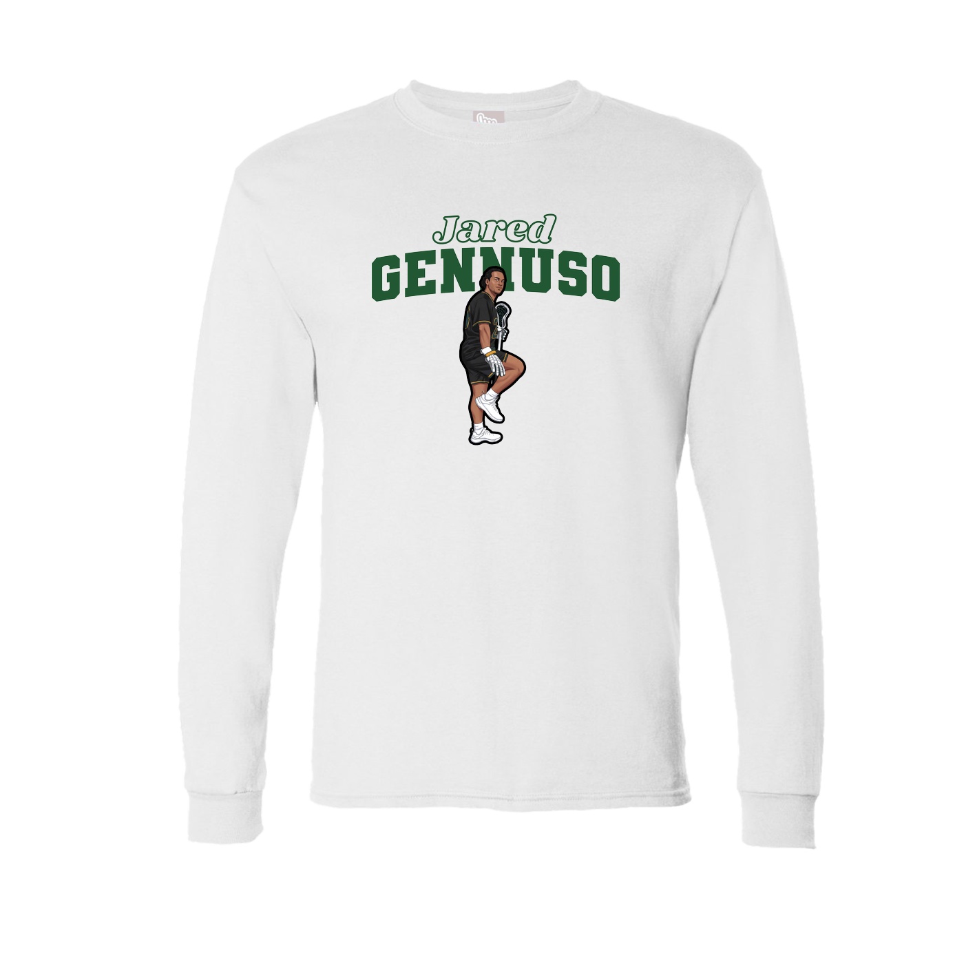 Long Sleeve Tee — Name Arch in White