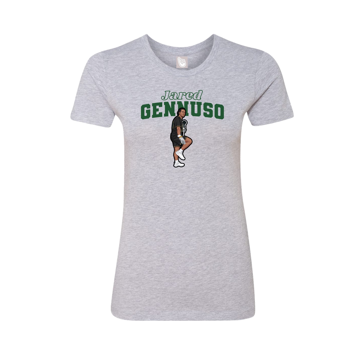 Fitted Women's Tee — Name Arch in Grey