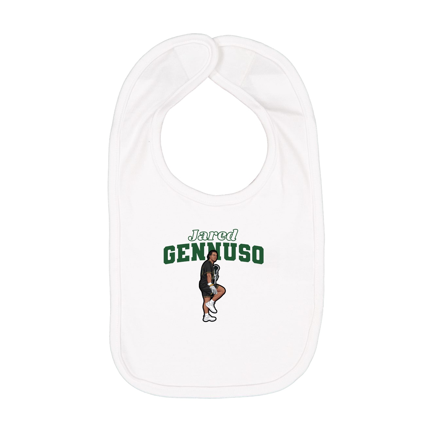 Infant Bib — Name Arch in White