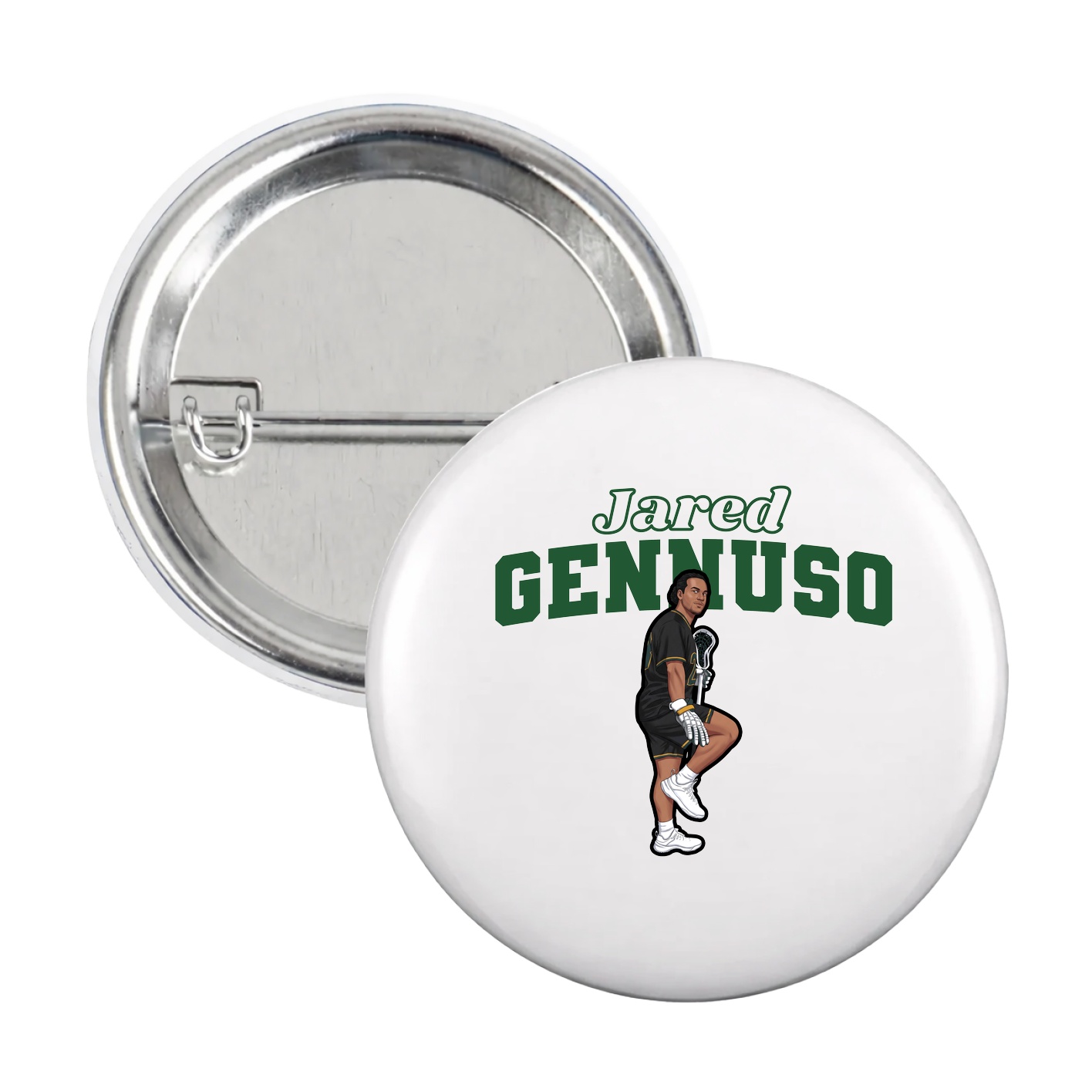 Game Day Button — Name Arch in White