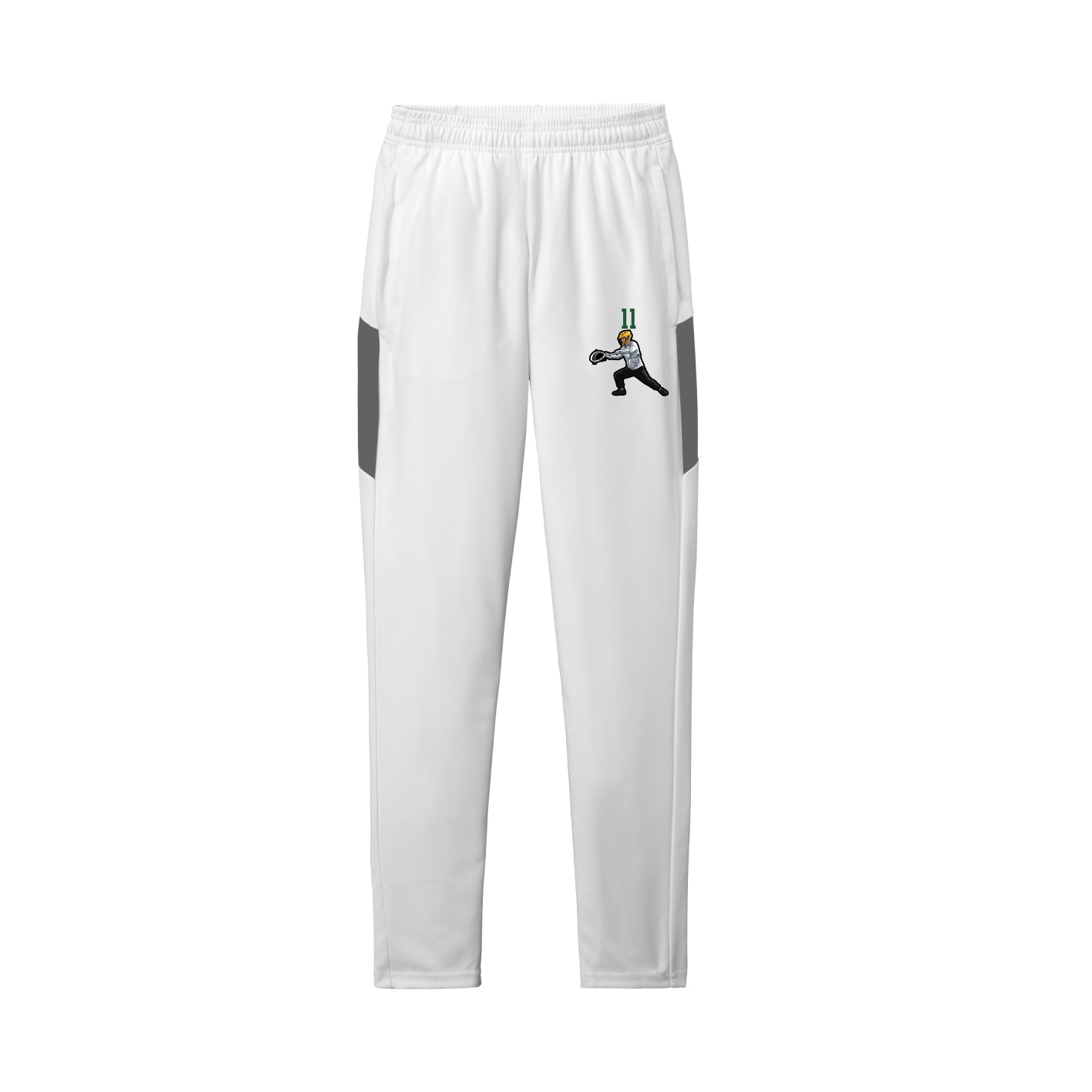 Team Travel Pant — Number Top in White/Grey