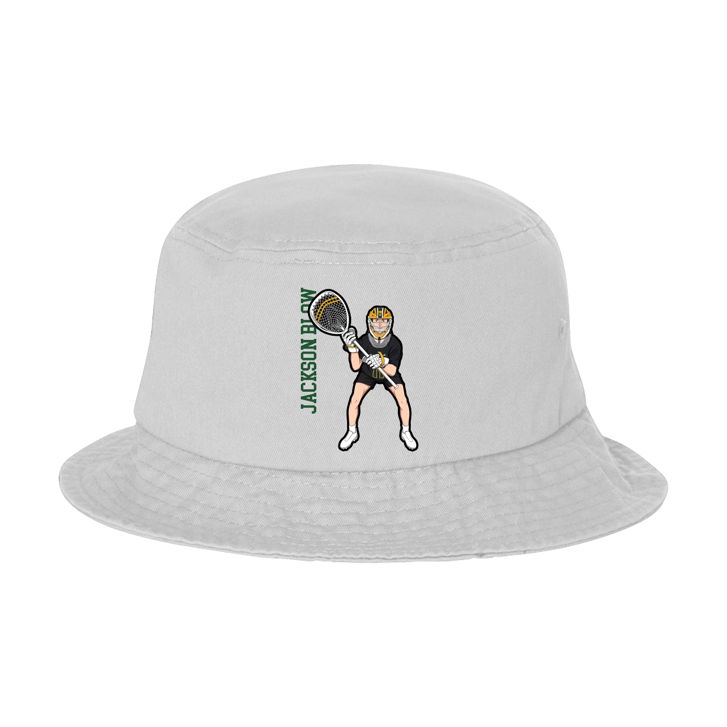 Bucket Cap — Name Vertical in White