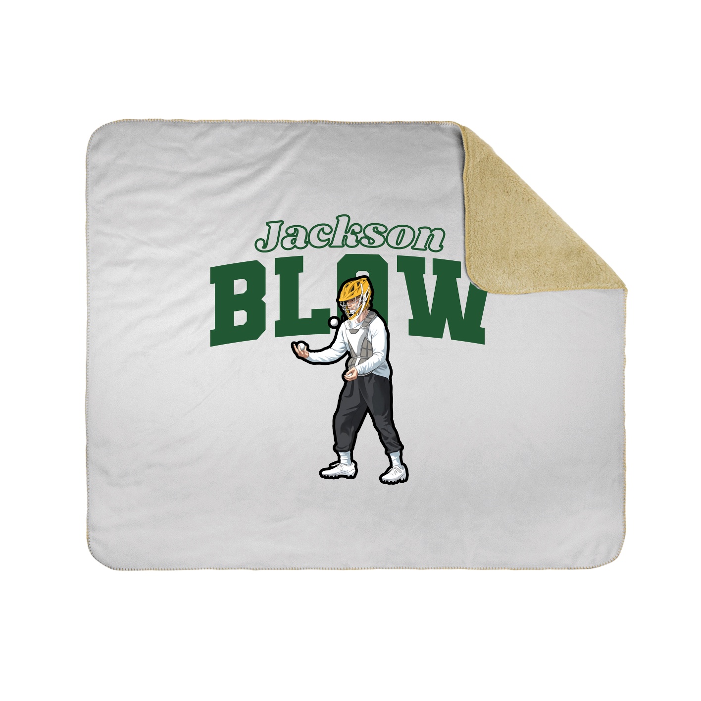 Throw Blanket — Name Arch in White