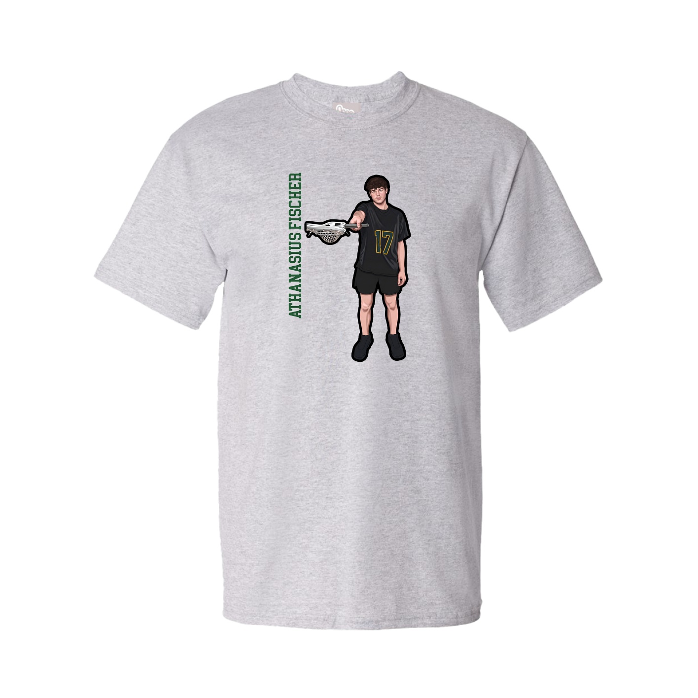 Tee — Name Vertical in Grey