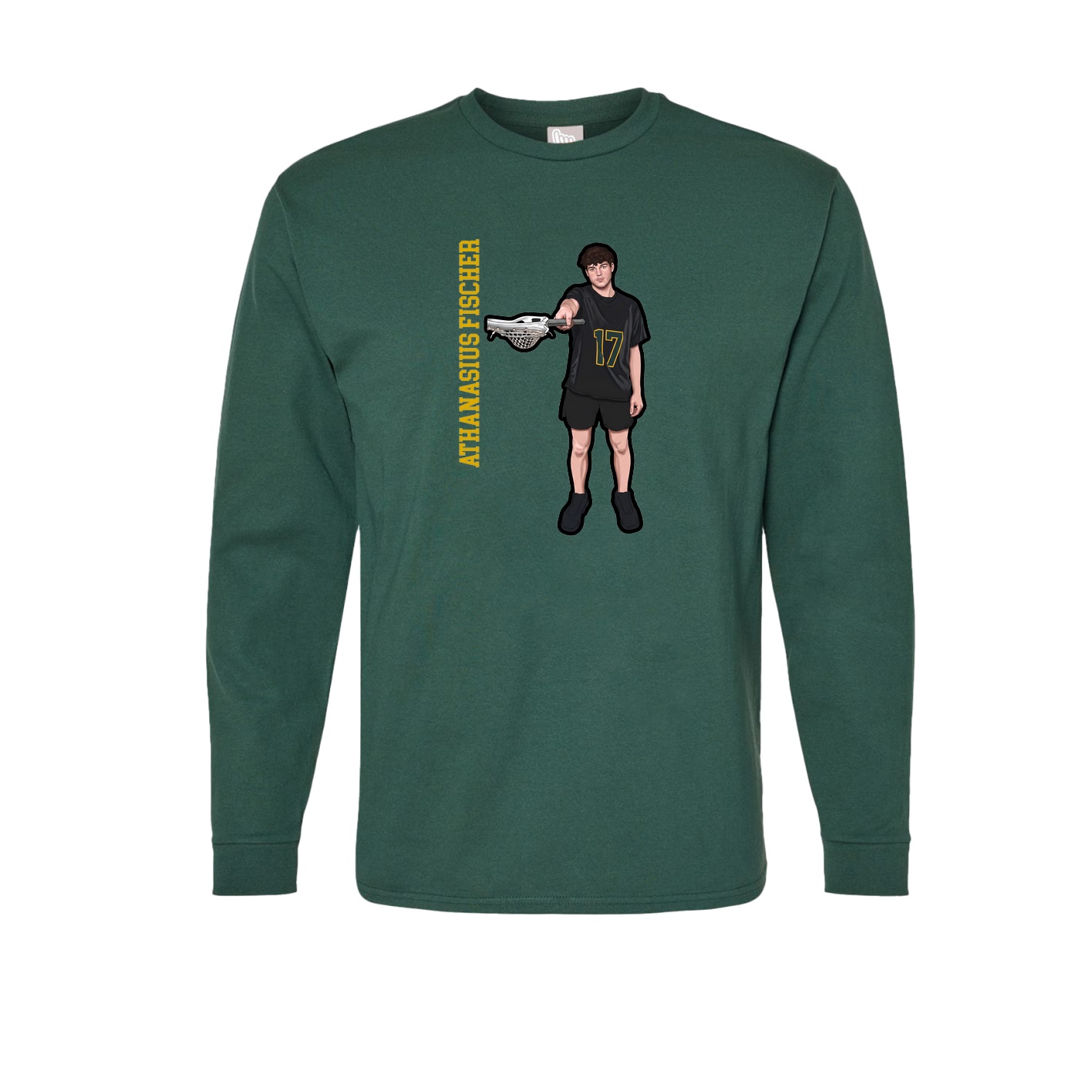 Long Sleeve Tee — Name Vertical in Green