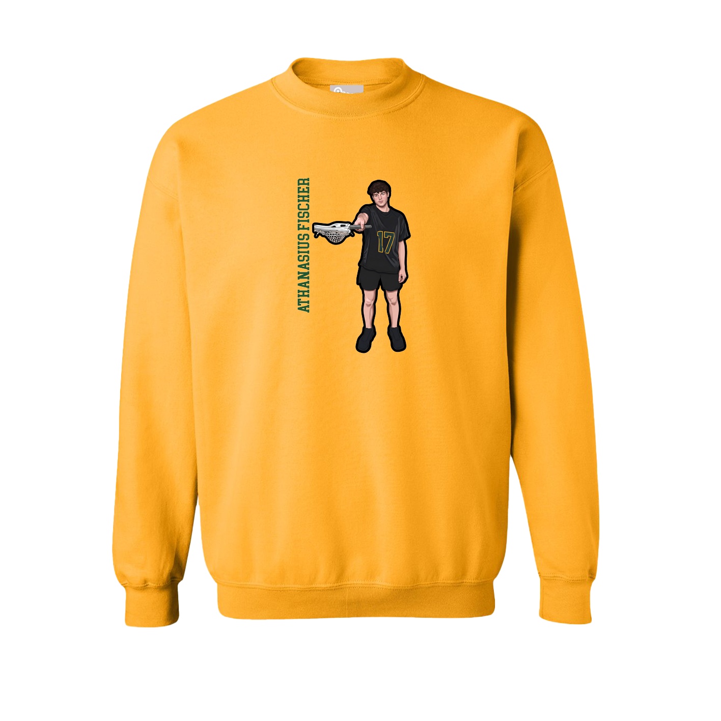 Fleece Crew — Name Vertical in Gold