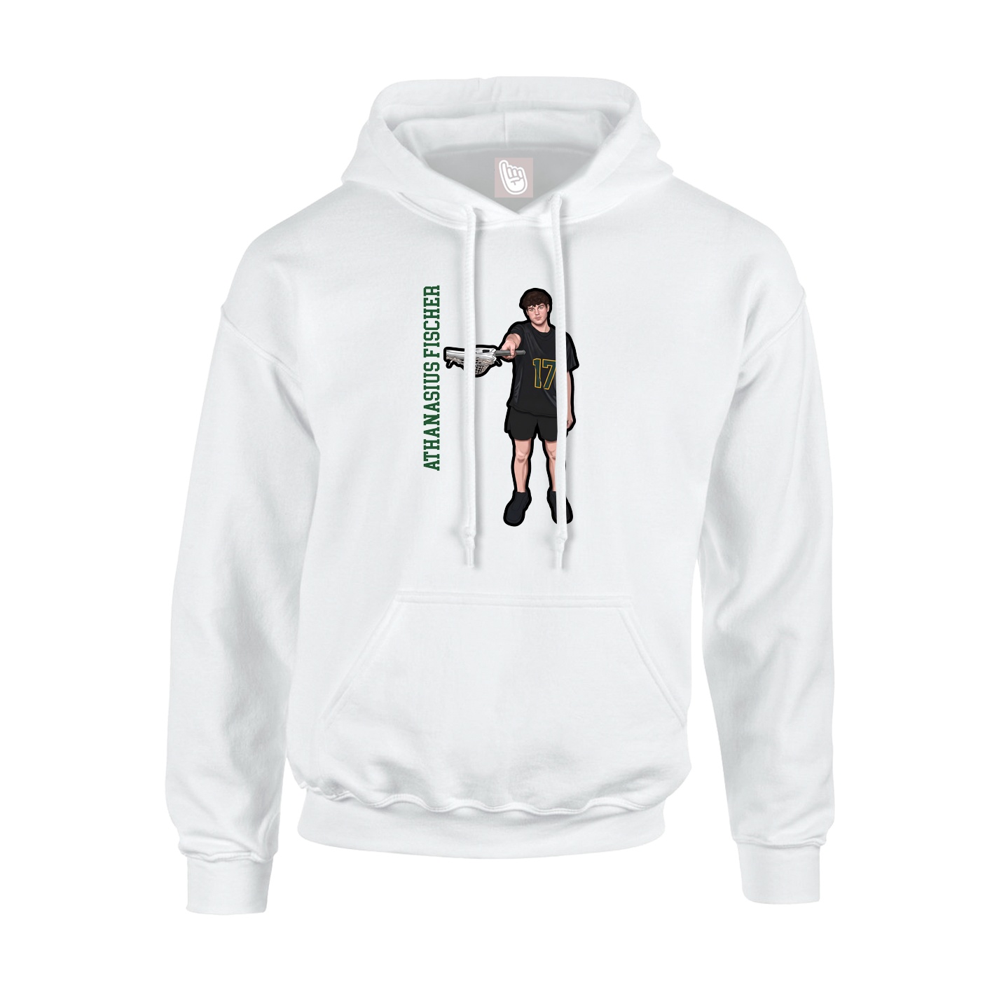 Youth Hoodie — Name Vertical in White