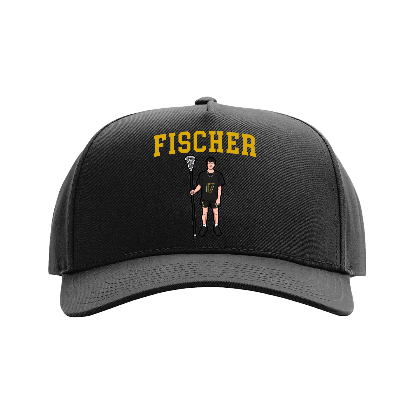 Full Fabric Five-Panel Champ Cap — Shirsey in Black
