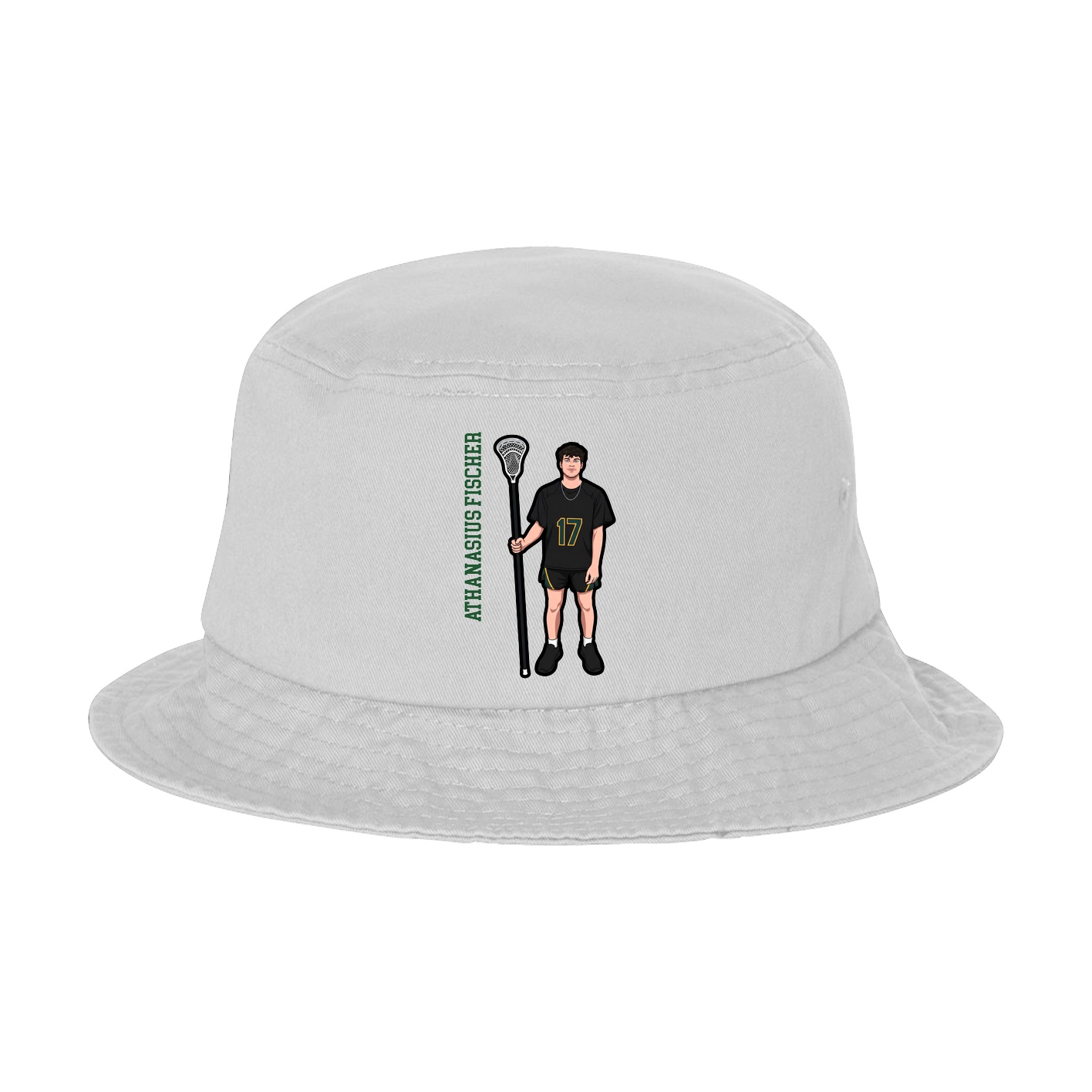 Bucket Cap — Name Vertical in White