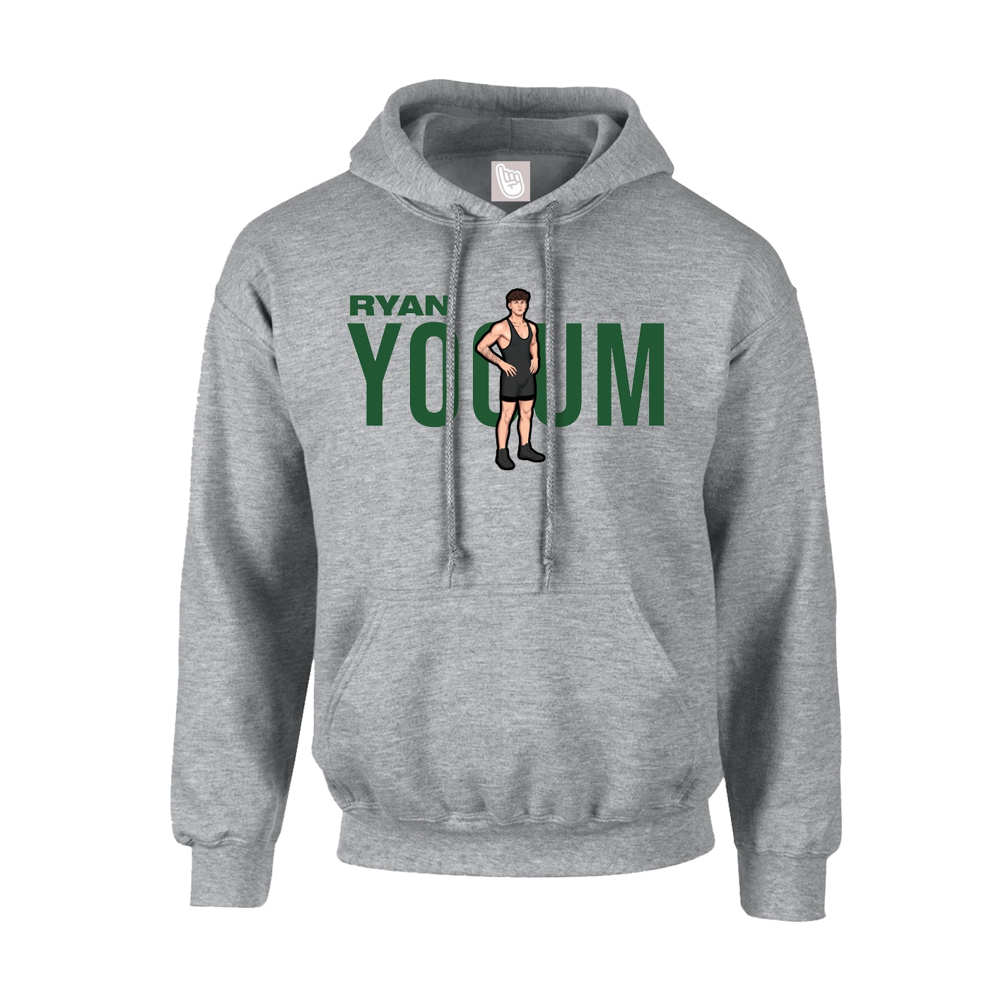 Youth Hoodie — Player Name in Grey