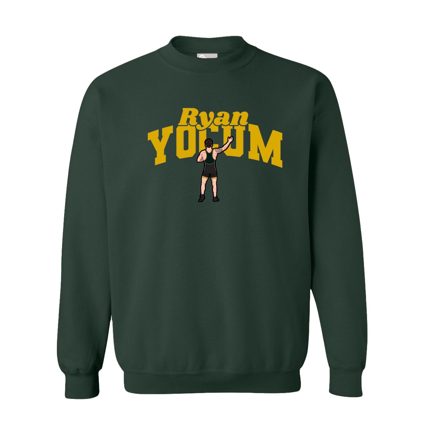 Fleece Crew — Signature Arch in Green