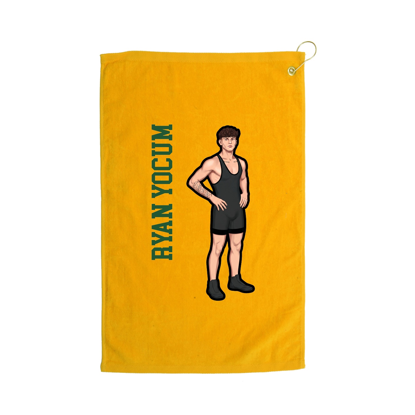 Golf Towel — Name Vertical in Gold