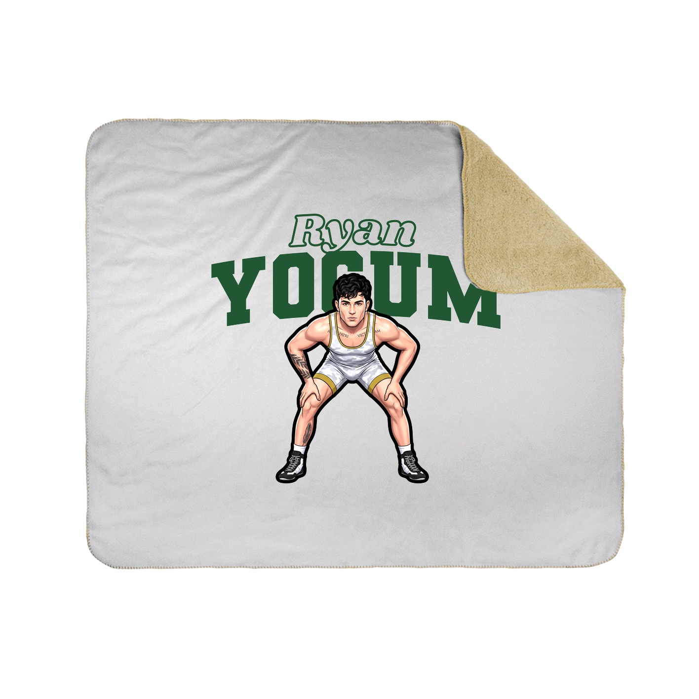 Throw Blanket — Name Arch in White