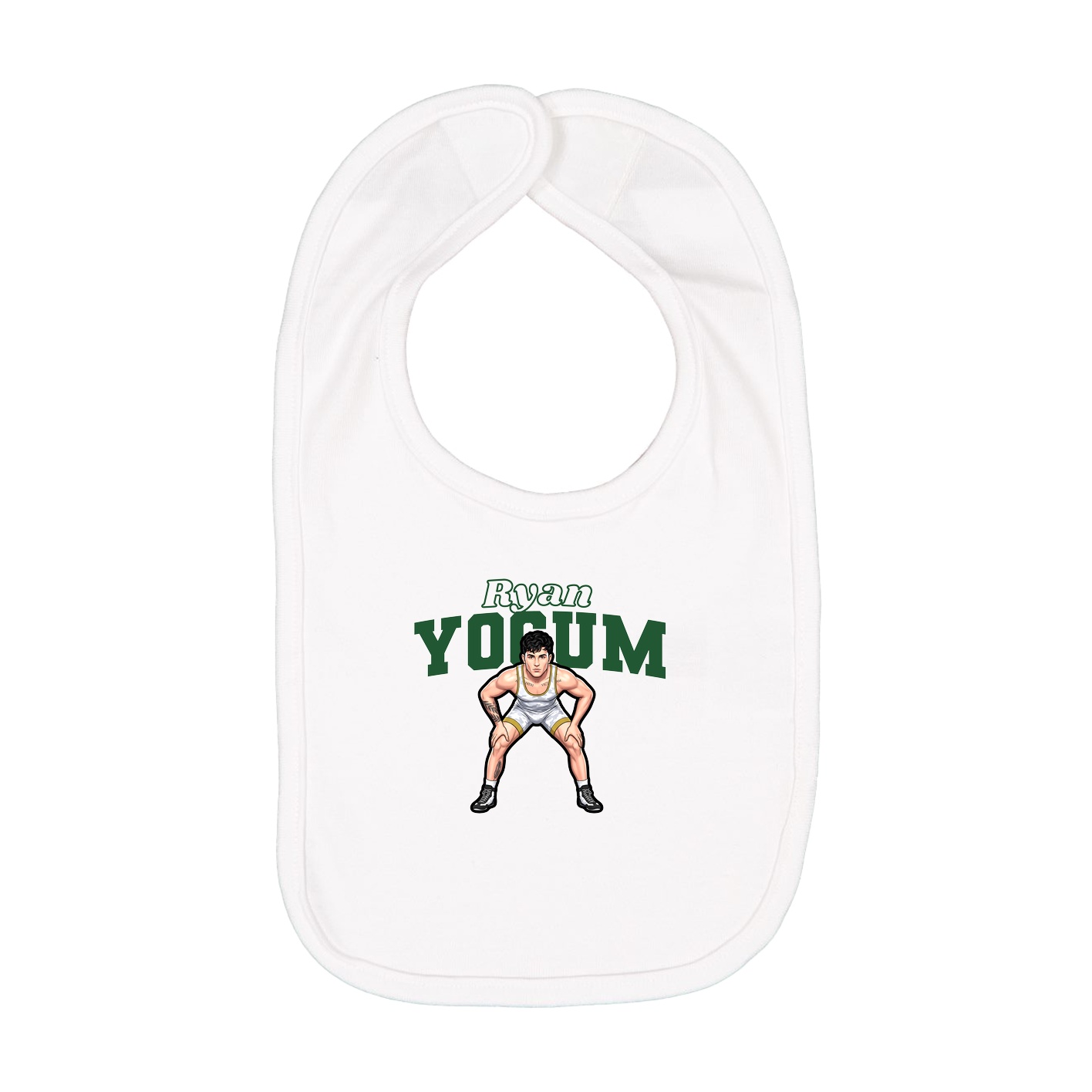 Infant Bib — Name Arch in White