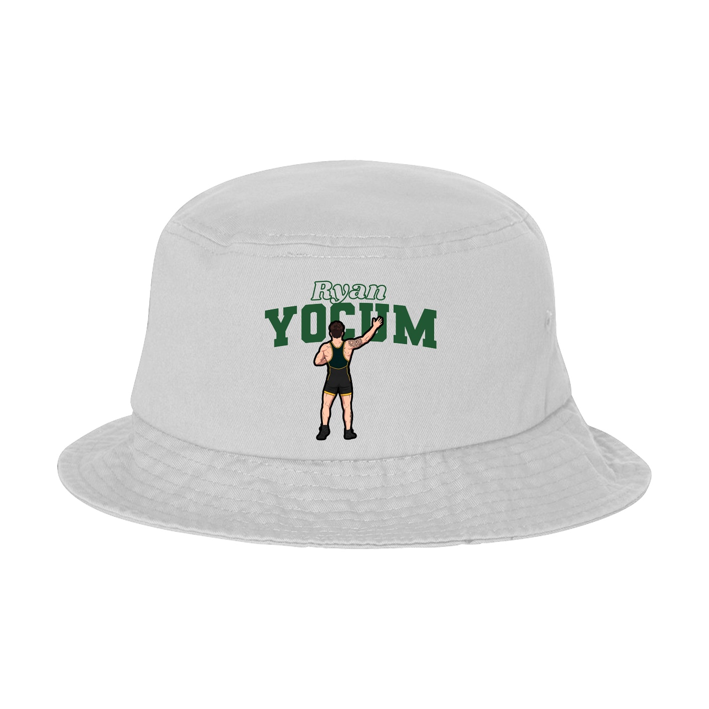 Bucket Cap — Name Arch in White