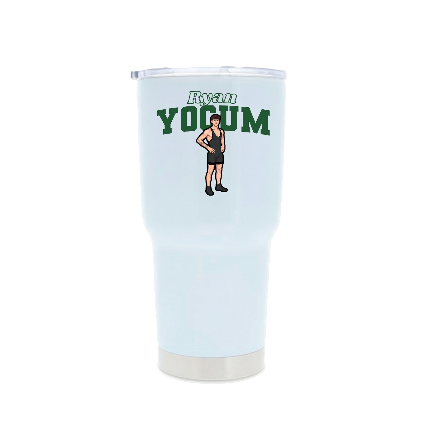30oz Stainless Steel Tumbler — Name Arch in White