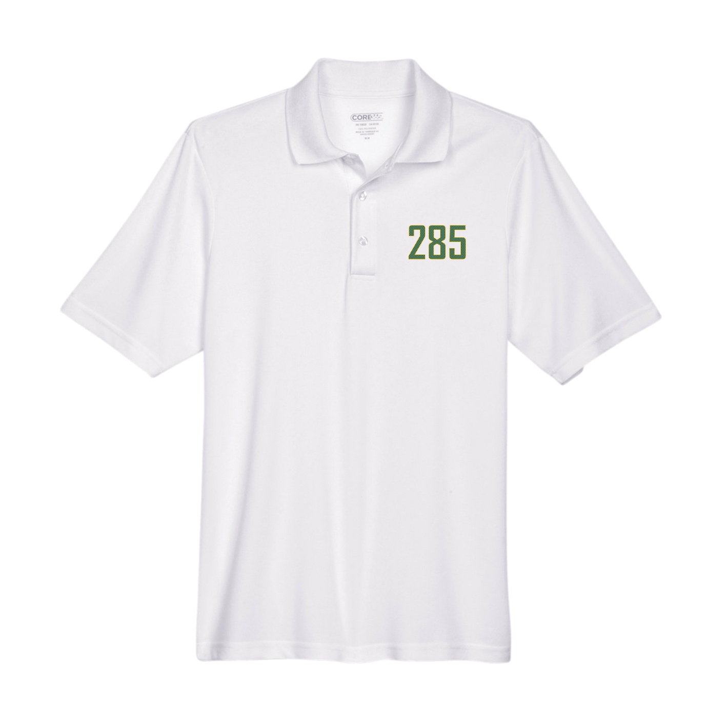 Performance Polo — Front Shirsy in White