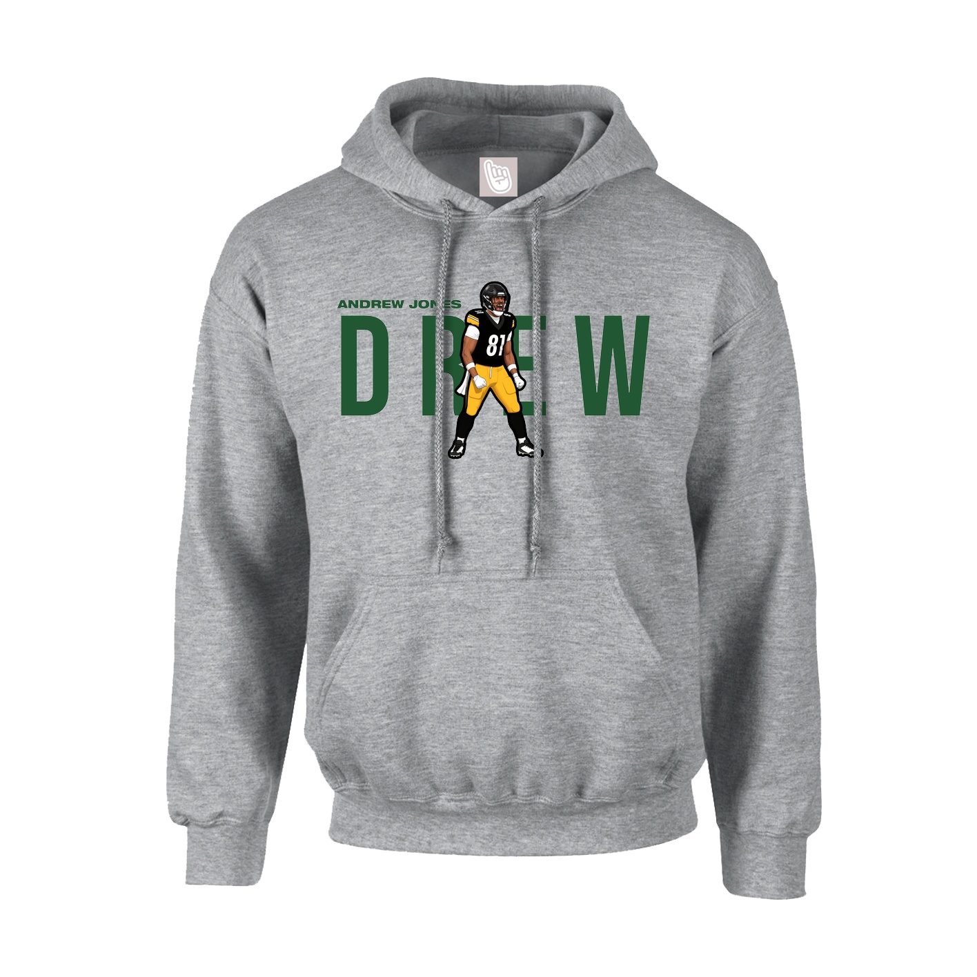 Hoodie — Player Name in Grey