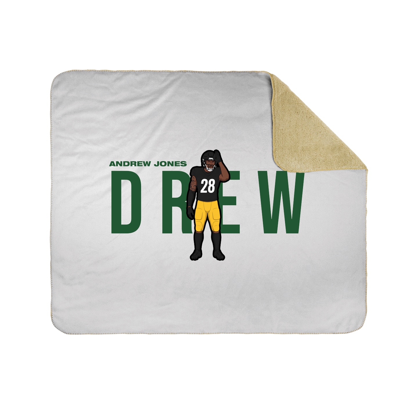 Throw Blanket — Player Name in White