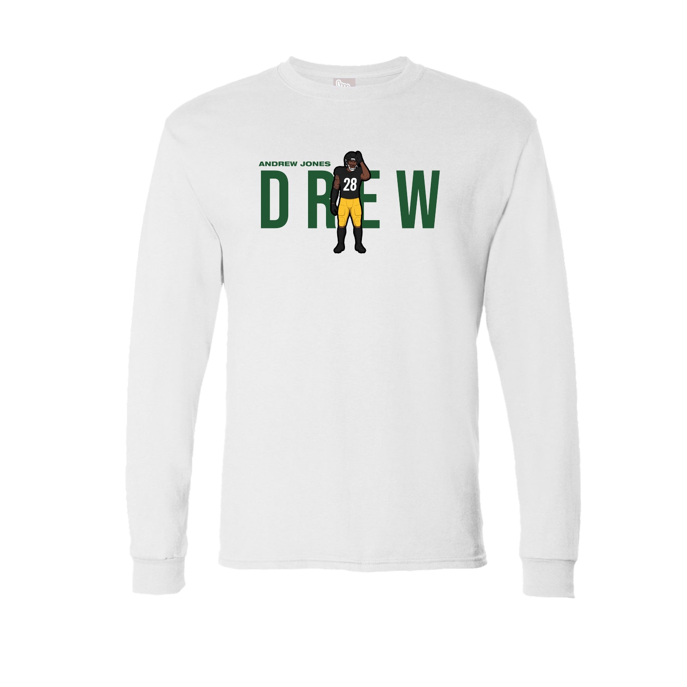 Long Sleeve Tee — Player Name in White