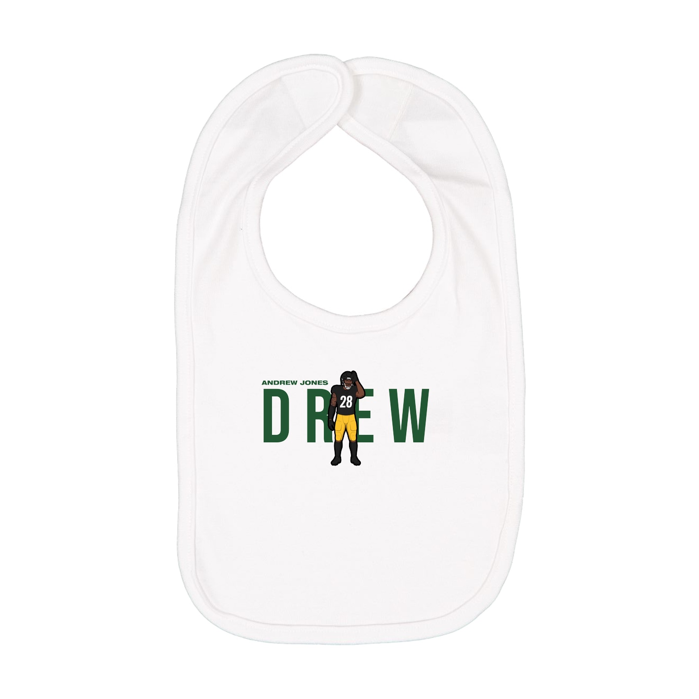 Infant Bib — Player Name in White