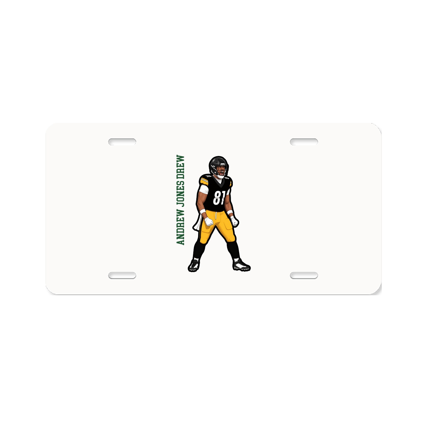 License Plate — Name Vertical in Classic