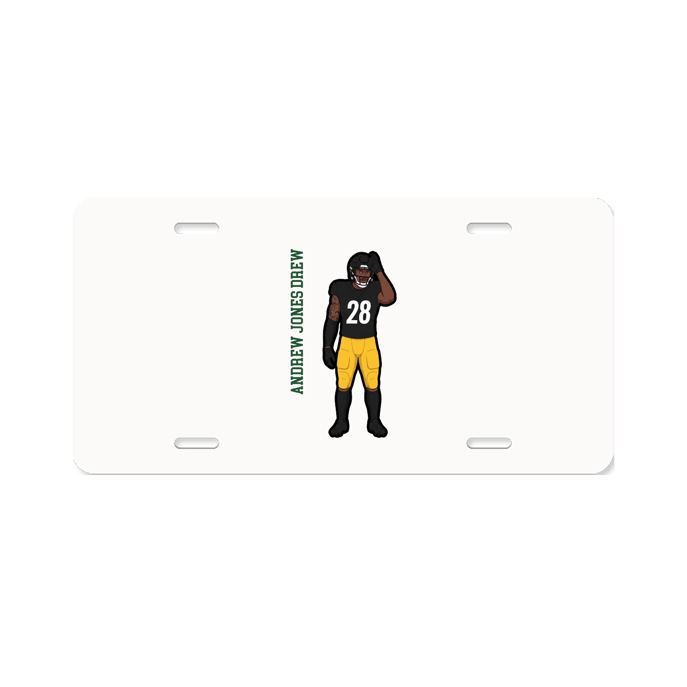 License Plate — Name Vertical in Classic