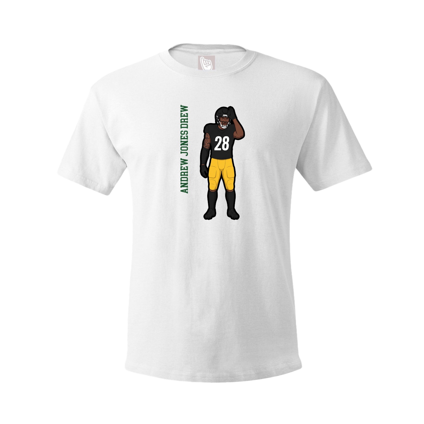 Tee — Name Vertical in White